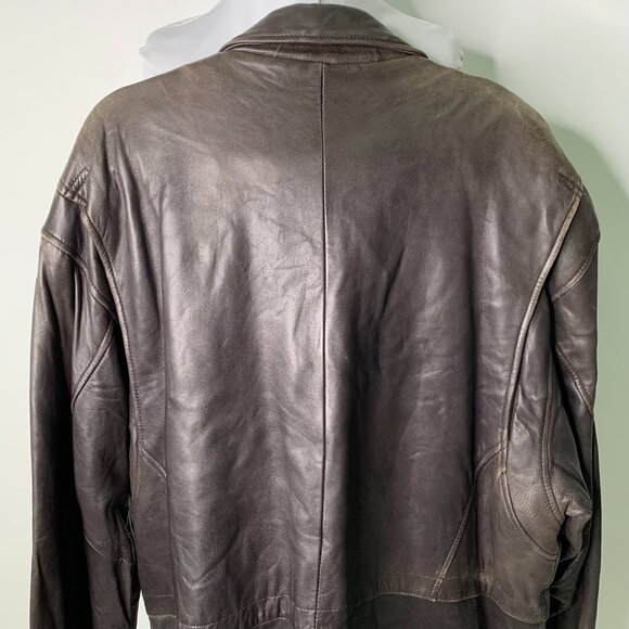 Cou-ture by J. Park Men's Brown Leather Button Front Jacket Size XL - Picture 8 of 10